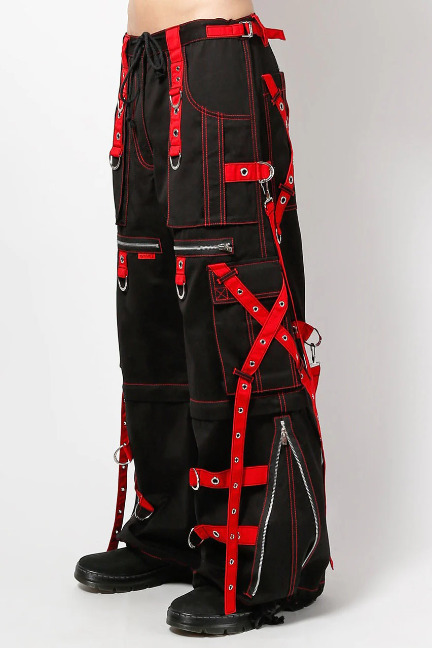 Tripp NYC X-Strap Zip Off Pants [BLACK/RED] - Image 5