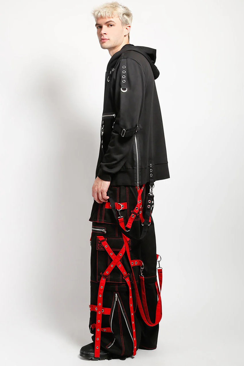 Tripp NYC X-Strap Zip Off Pants [BLACK/RED] - Image 7