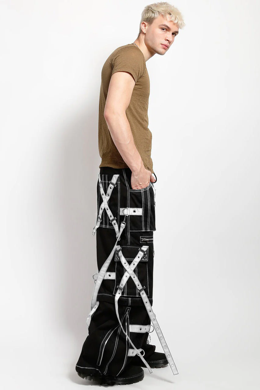 Tripp NYC X-Strap Zip Off Pants [Black/White] - Image 5