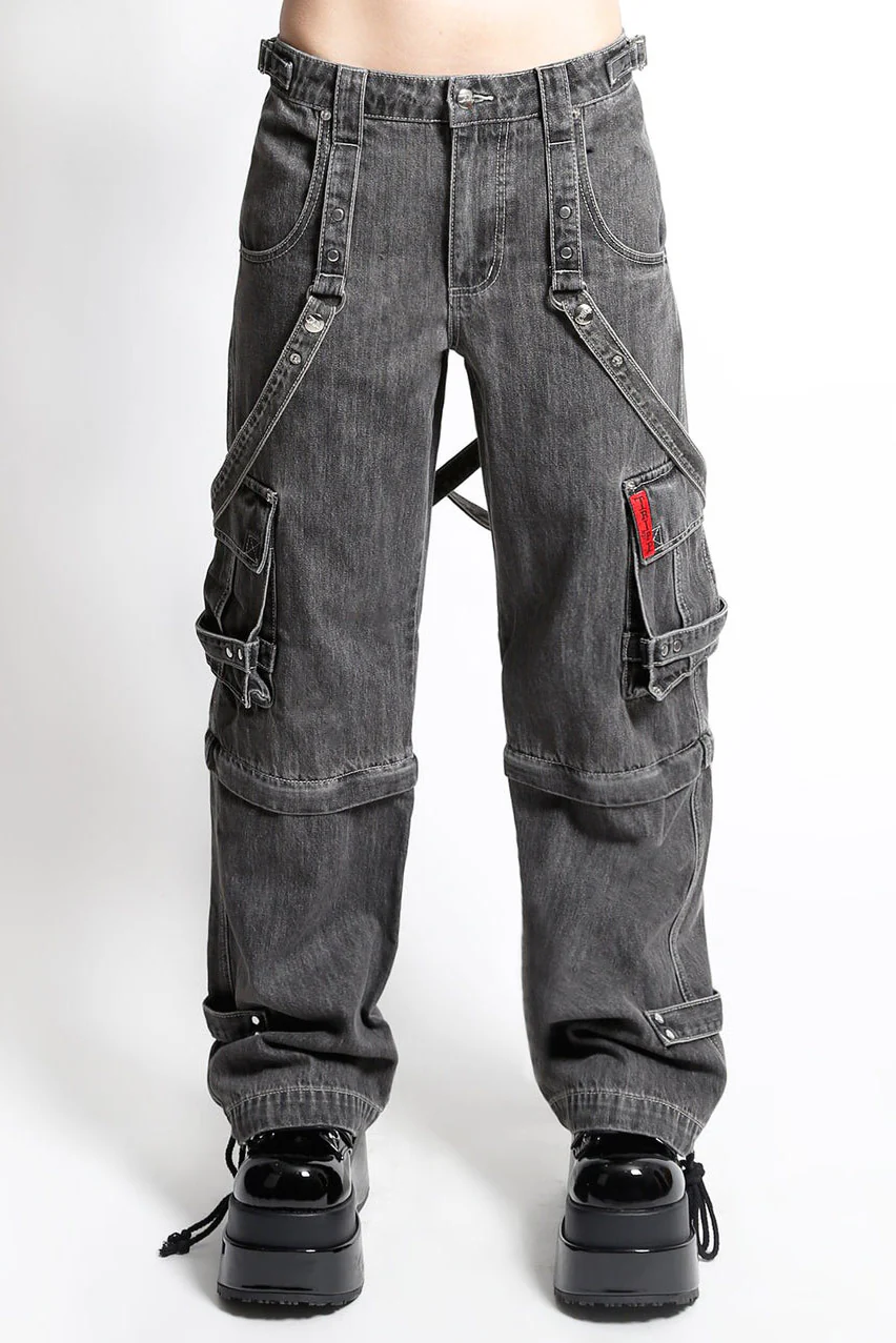 Tripp NYC Zip Off Crush Cargo Pants [Black Denim] - Image 6