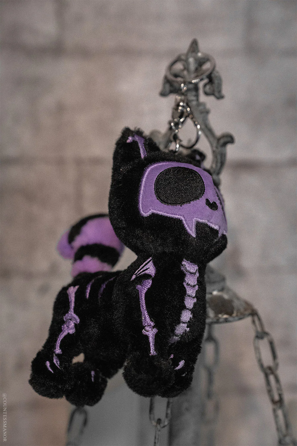 Ultra Violet Skelekitty Plush Keychain - Image 6