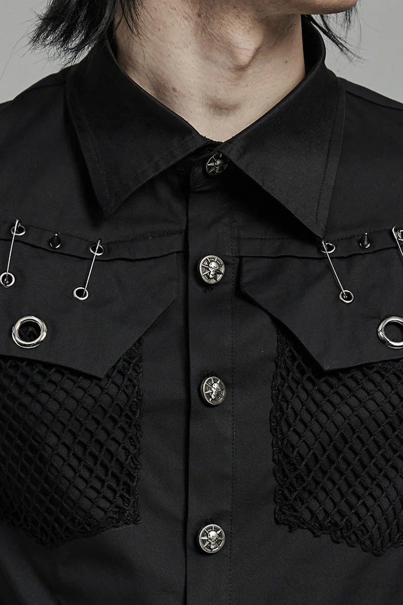 Undead Safety Pin Button Up Shirt - Image 2