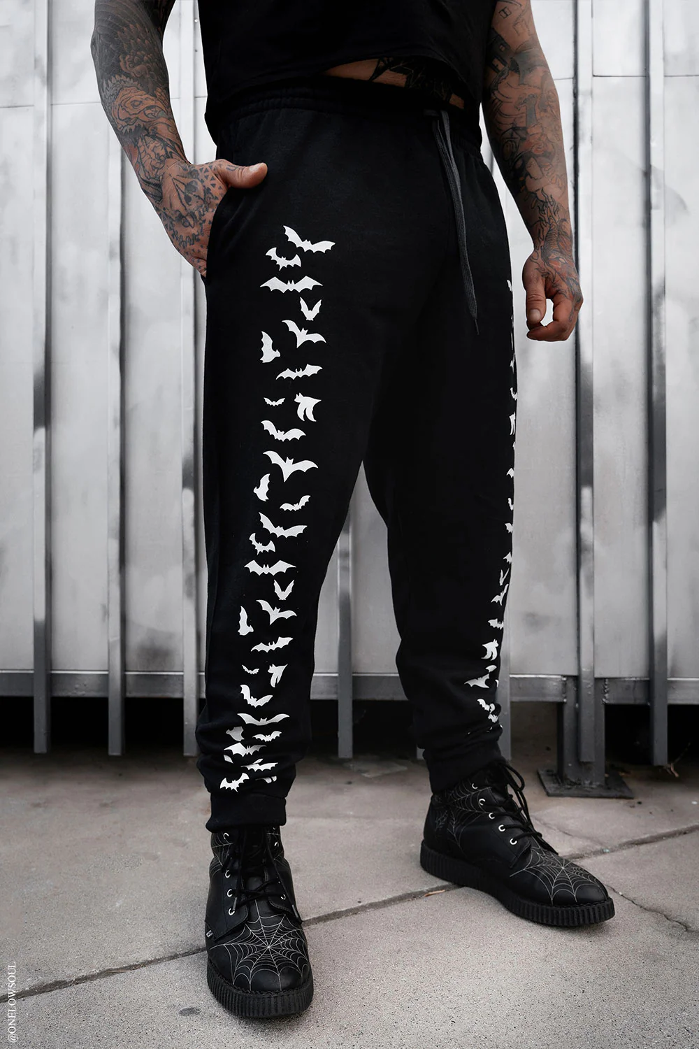 Vampire Bat Joggers [WHITE BATS] - Image 2