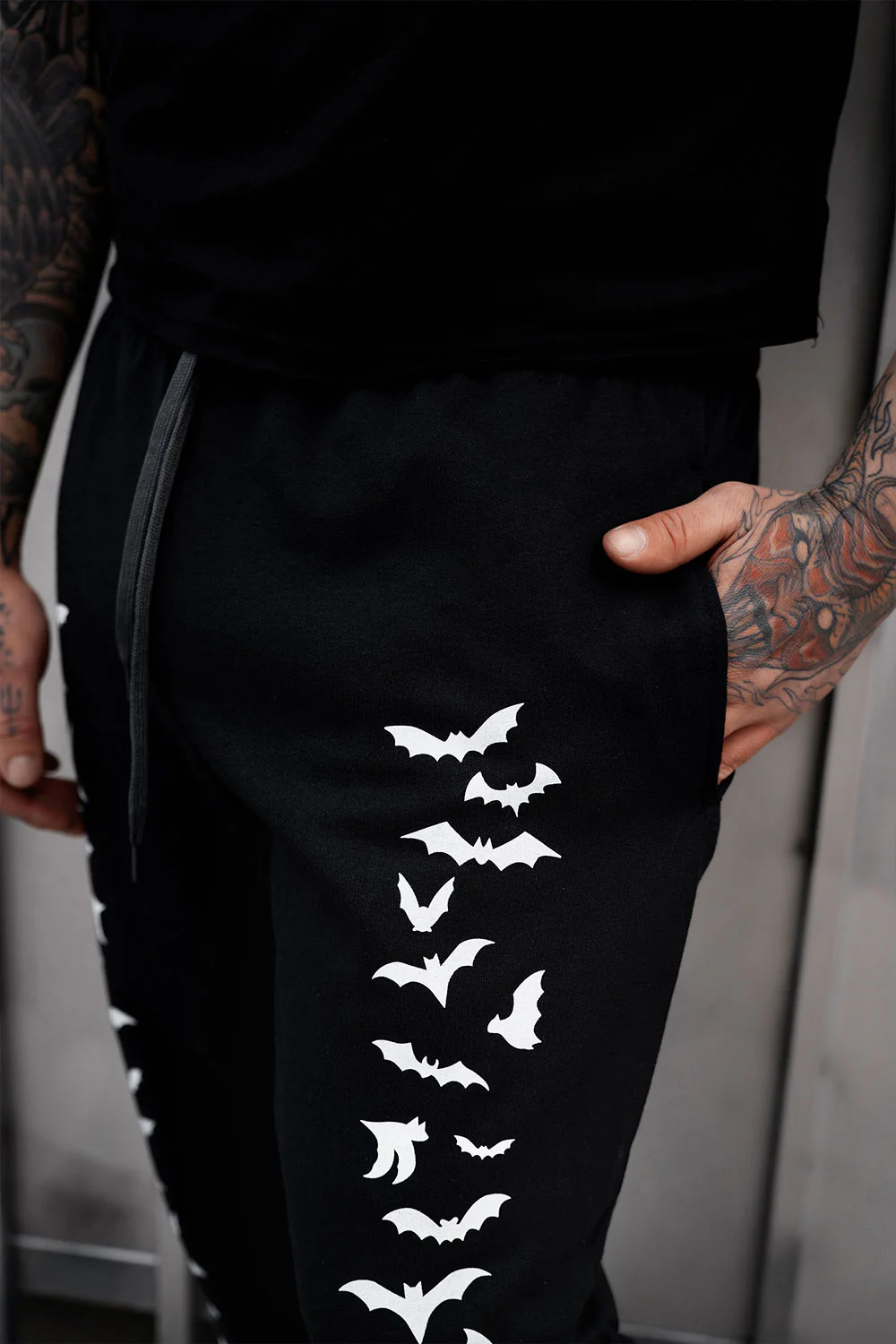 Vampire Bat Joggers [WHITE BATS] - Image 4