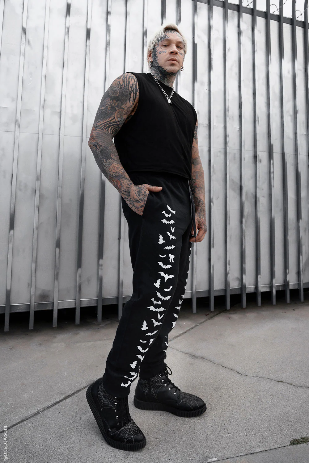 Vampire Bat Joggers [WHITE BATS] - Image 6