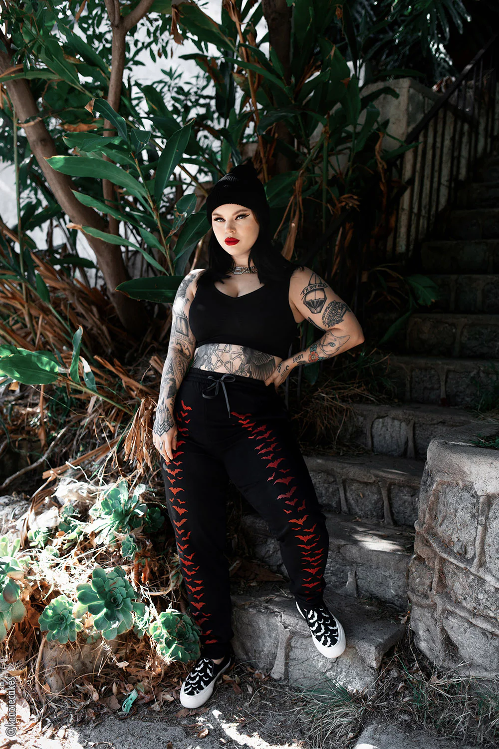Vampire Bat Joggers [RED BATS] - Image 2