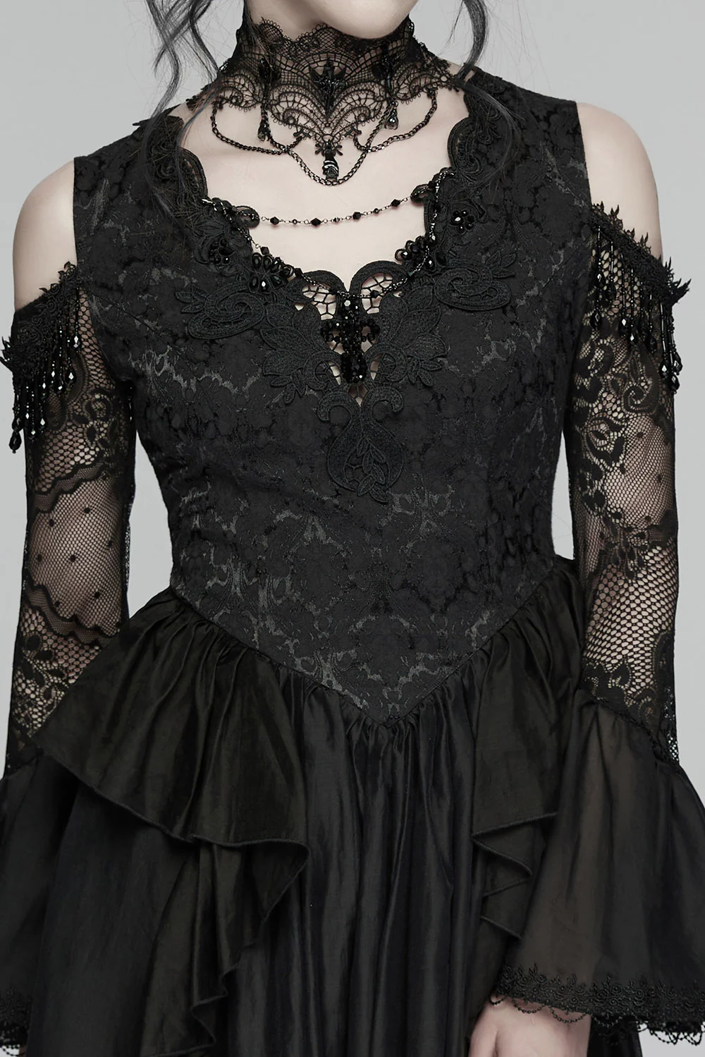 Vampire Bride Lace Gothic Gown - Image 3