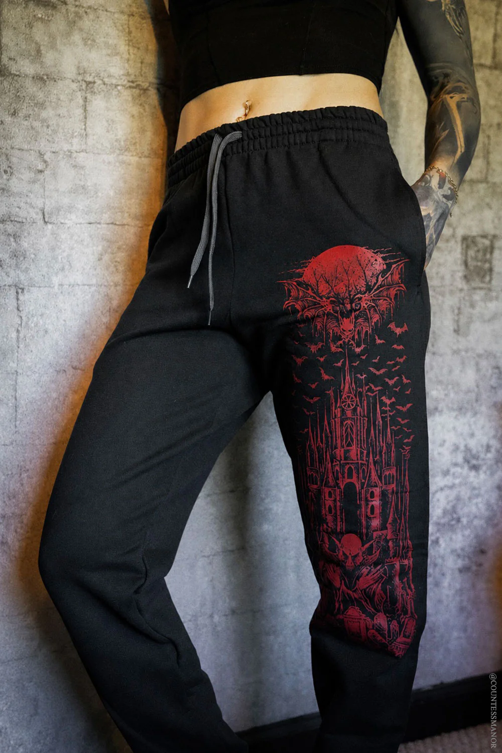 Vampire Castle Joggers [Blood Red]