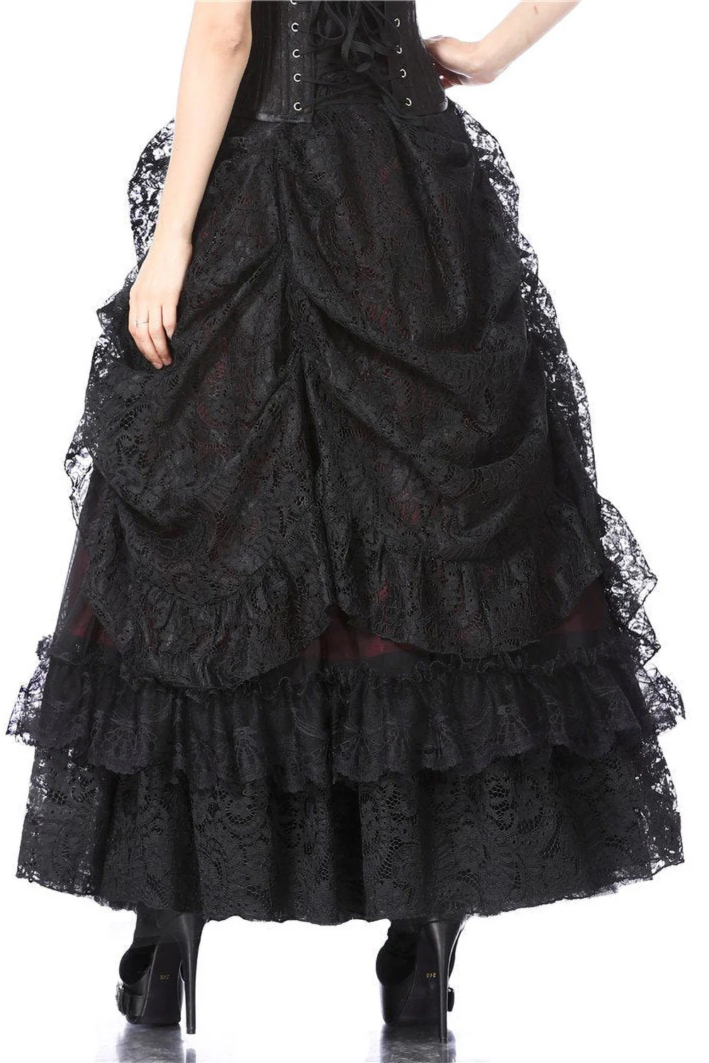 Vampire Goth Maxi Skirt [RED] - Image 2