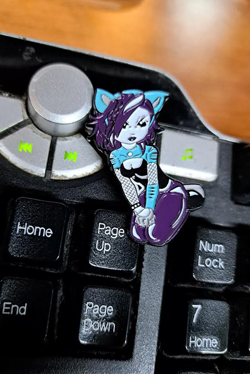 Cyber Kitty Enamel Pin - Image 4