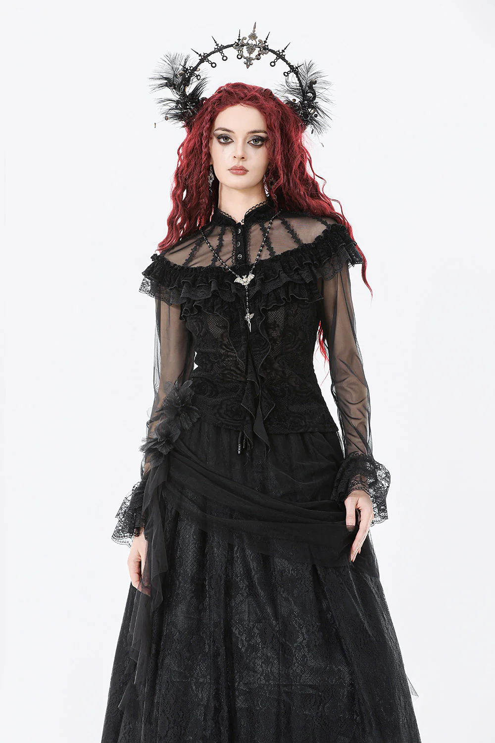 Vampirism Long Sleeve Ruffled Top