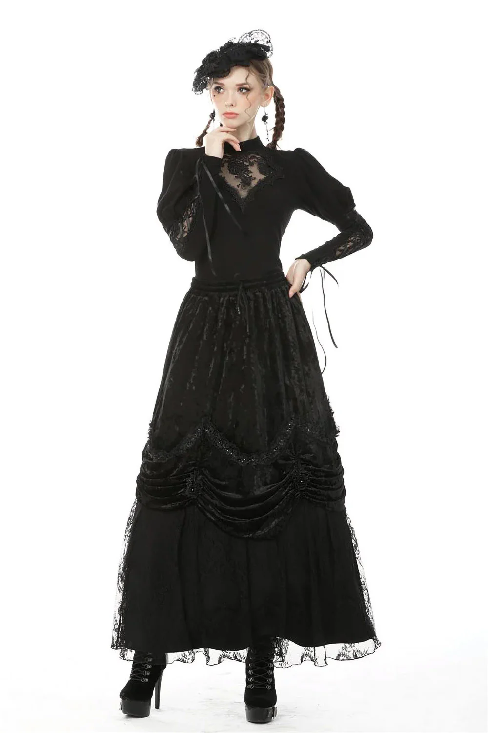 Vampren Velvet Maxi Skirt - Image 3