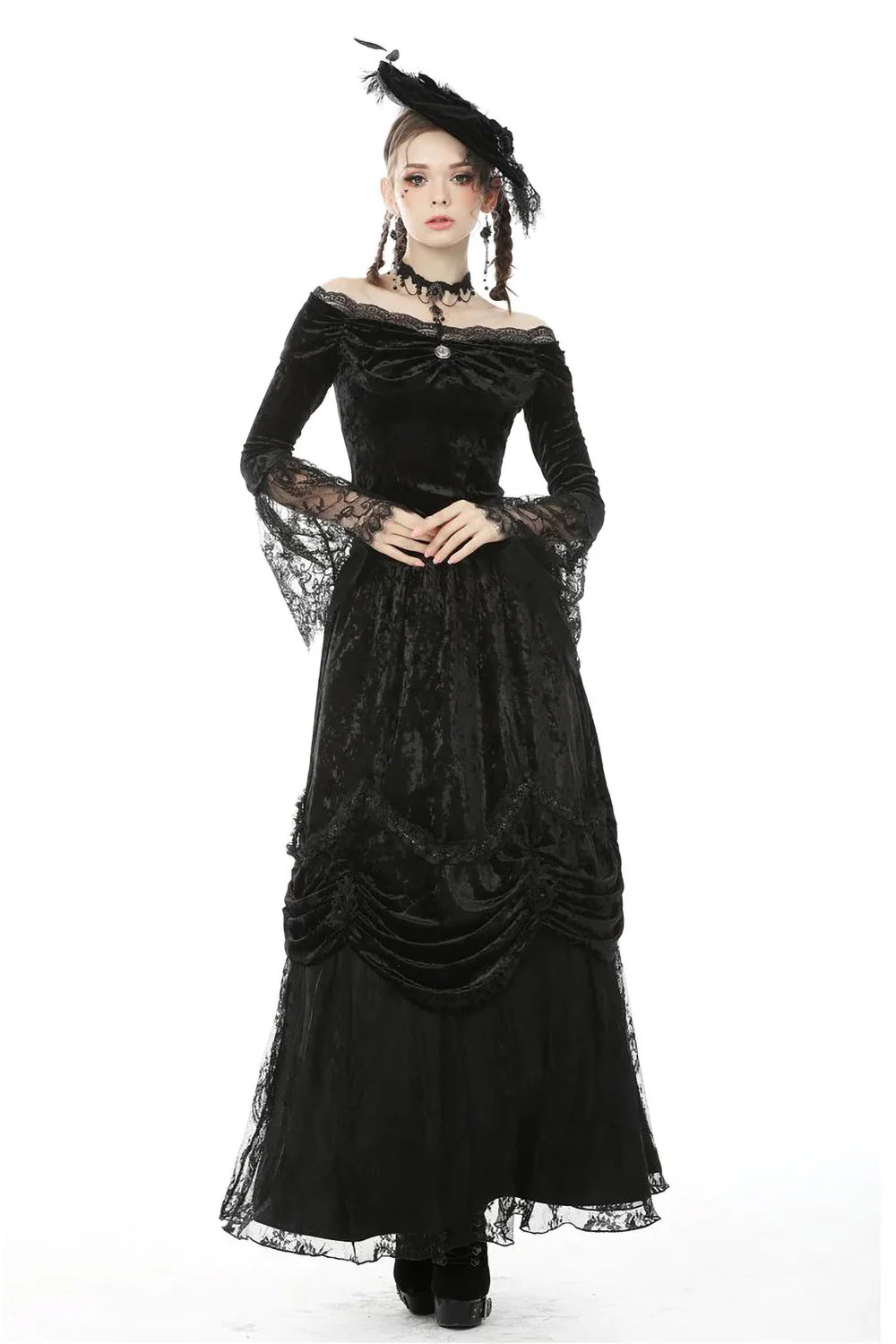 Vampren Velvet Maxi Skirt - Image 4
