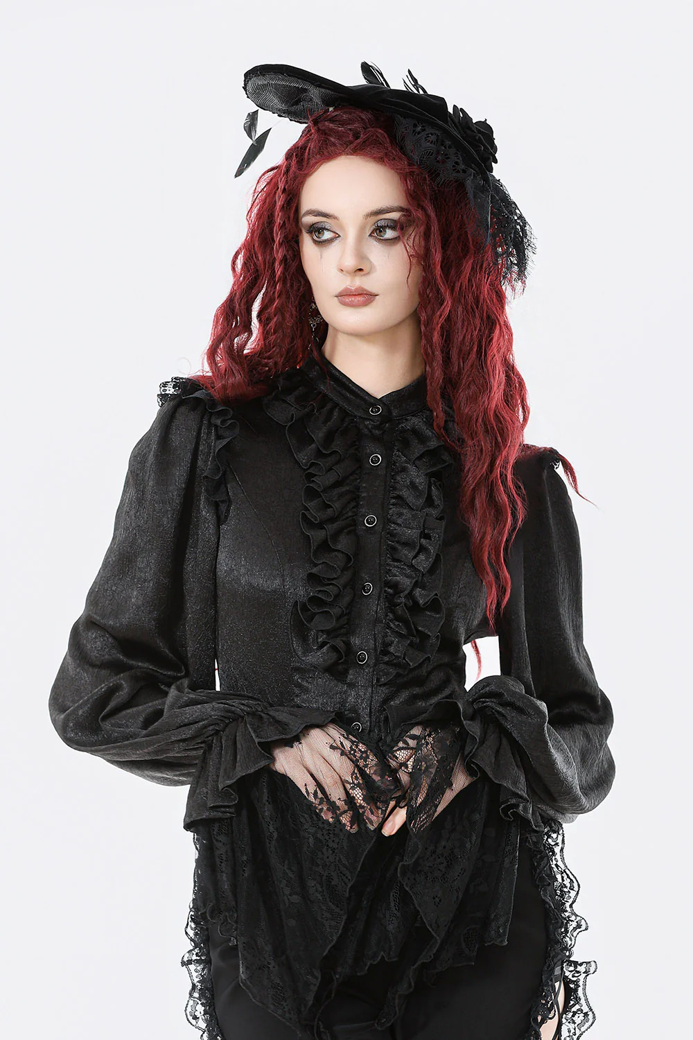 Vampress Ruffled Long Sleeve Top - Image 3