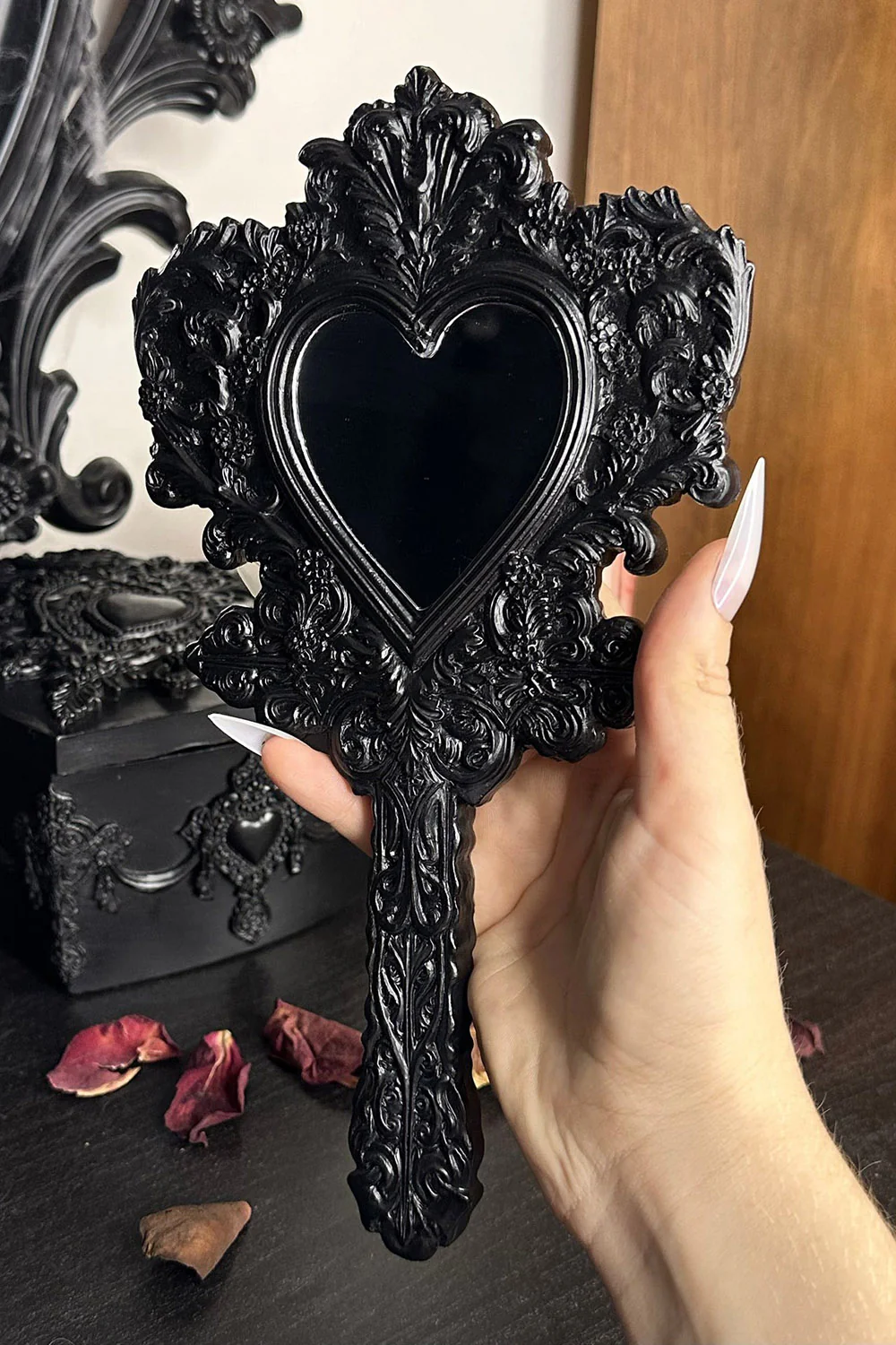 Vanity Valentine Gothic Hand Mirror - Image 3