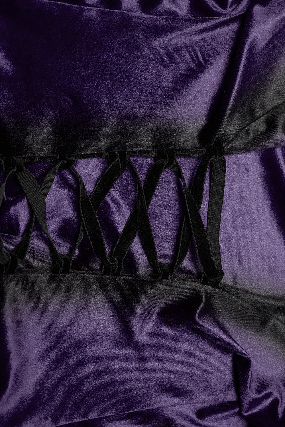 Velvet Vamp Batwing Collar Button Shirt [Purple] - Image 8