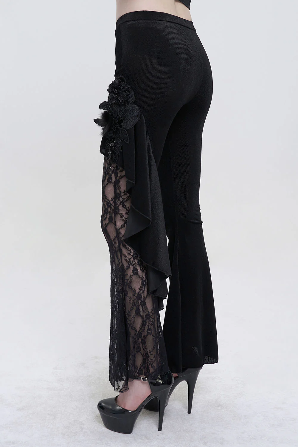 Velvet Vampire Goth Lace Flare Pants - Image 5