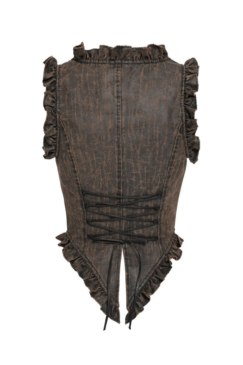 Victorian Adventures Ruffle Corset [Antique Brown] - Image 6