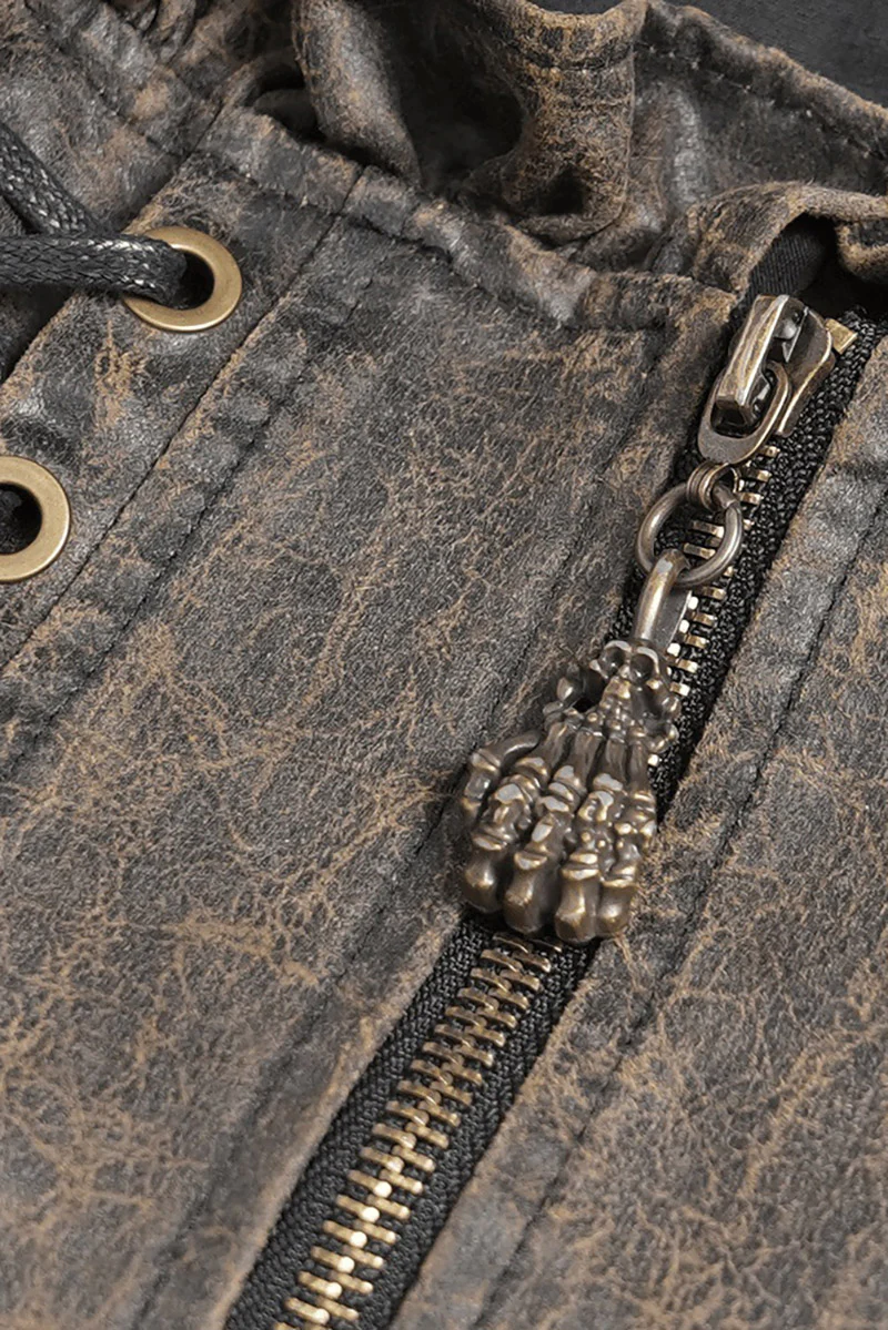 Victorian Adventures Ruffle Corset [Antique Brown] - Image 9
