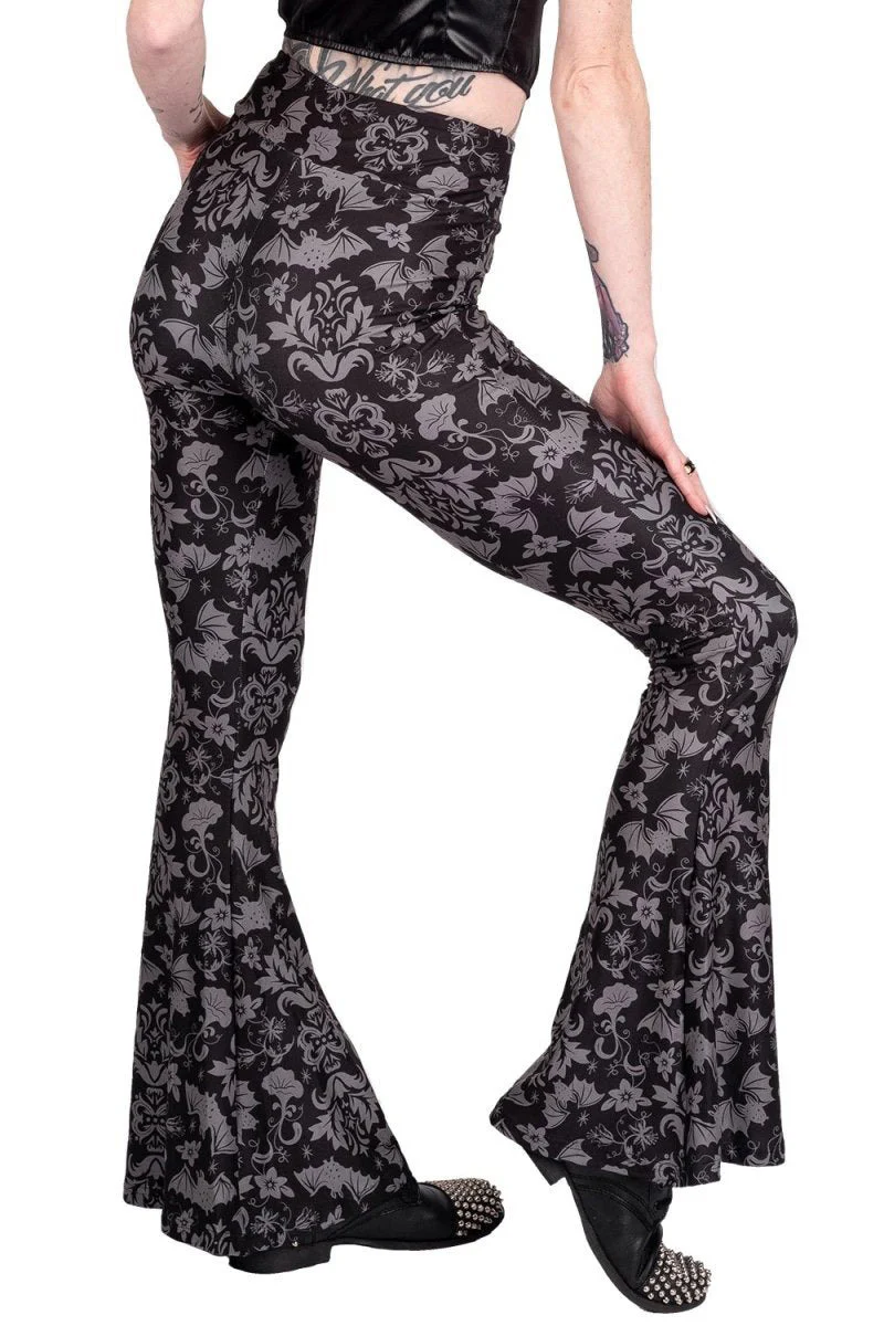 Victorian Damask Bat Hellz Bellz Bell Bottoms - Image 4