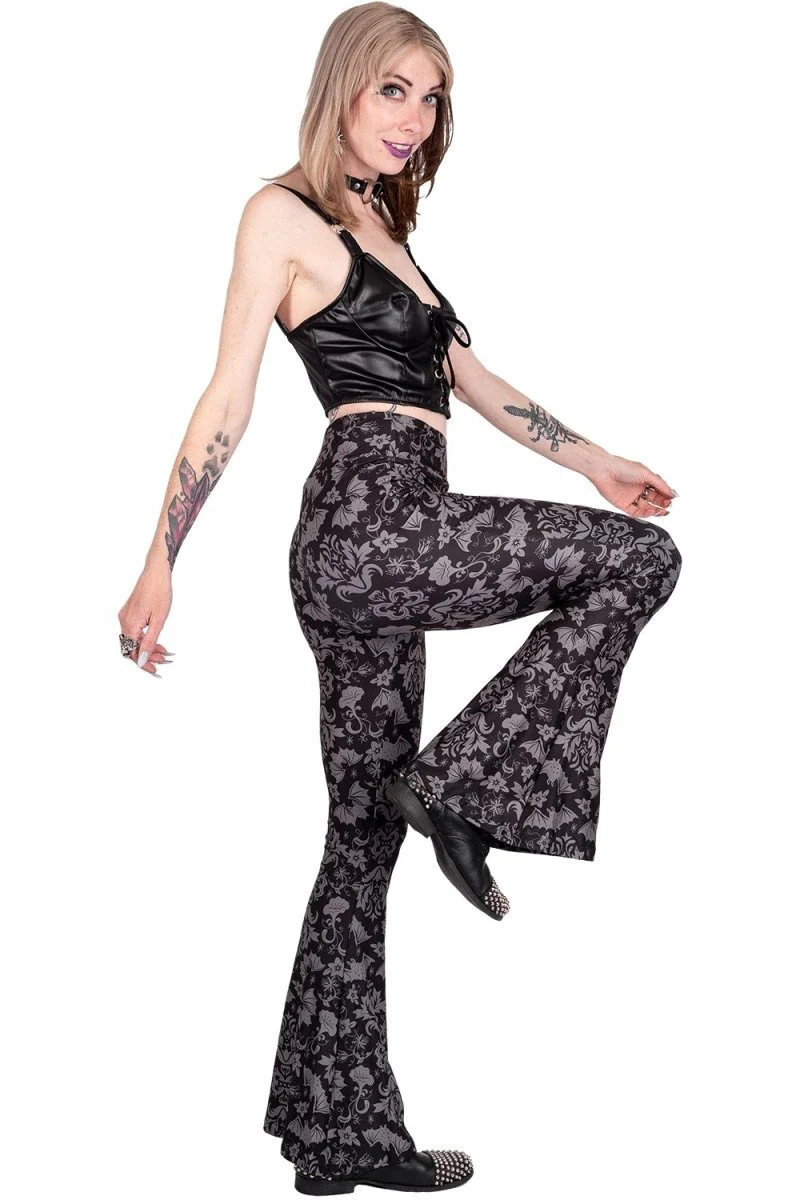 Victorian Damask Bat Hellz Bellz Bell Bottoms - Image 7