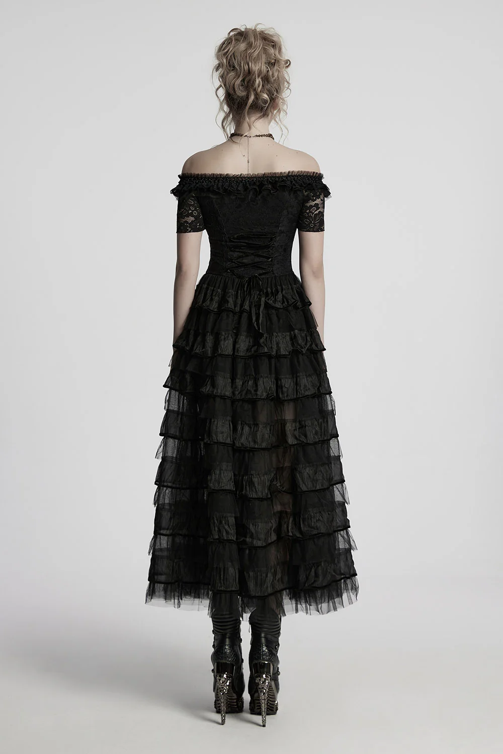 Victorian Gloom Layered Lace Dress - Image 6