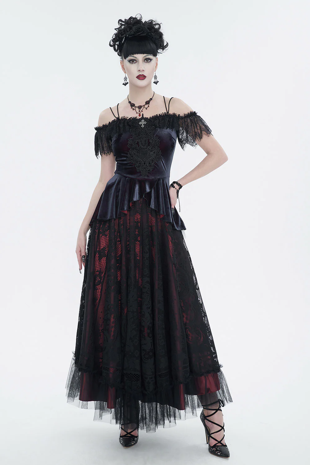 Victorian Goth Velvet Blouse - Image 6