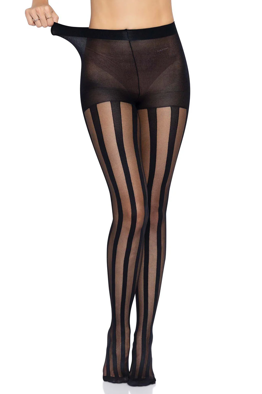 Victorian Goth Vertical Striped Tights - Image 6