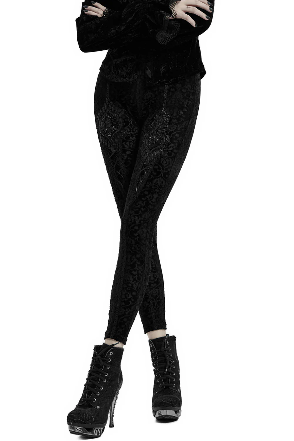 Victorian Massacre Velvet Leggings - Image 3