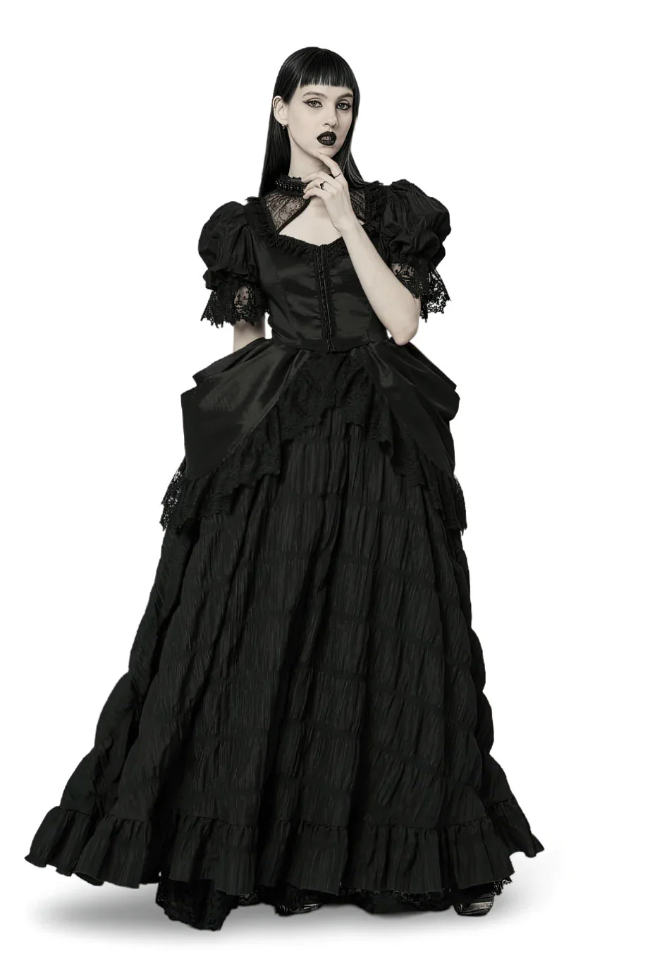 Victorian Mourning Bustle Dress