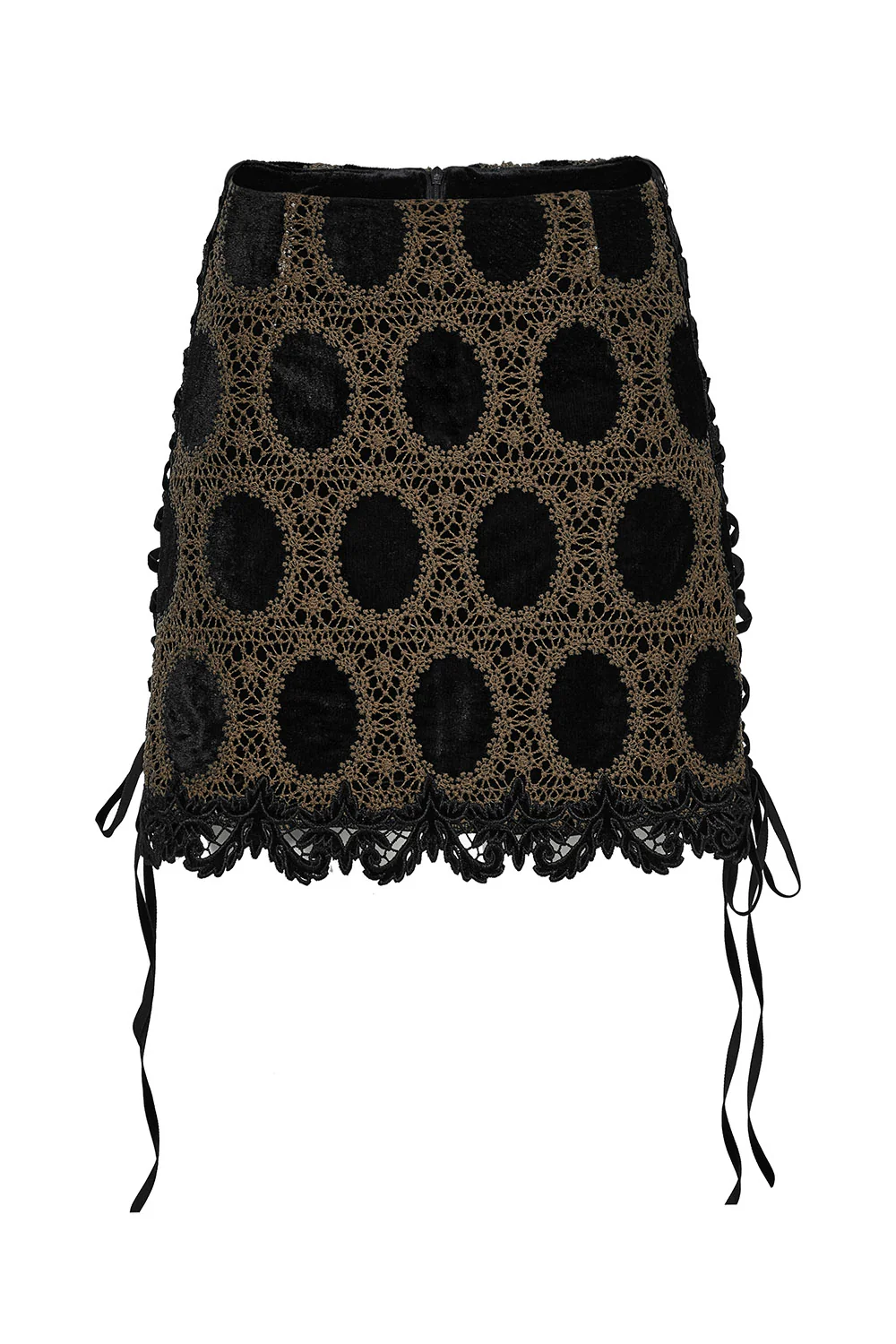 Victorian Shadows Embroidered Skirt [Black/Copper] - Image 7