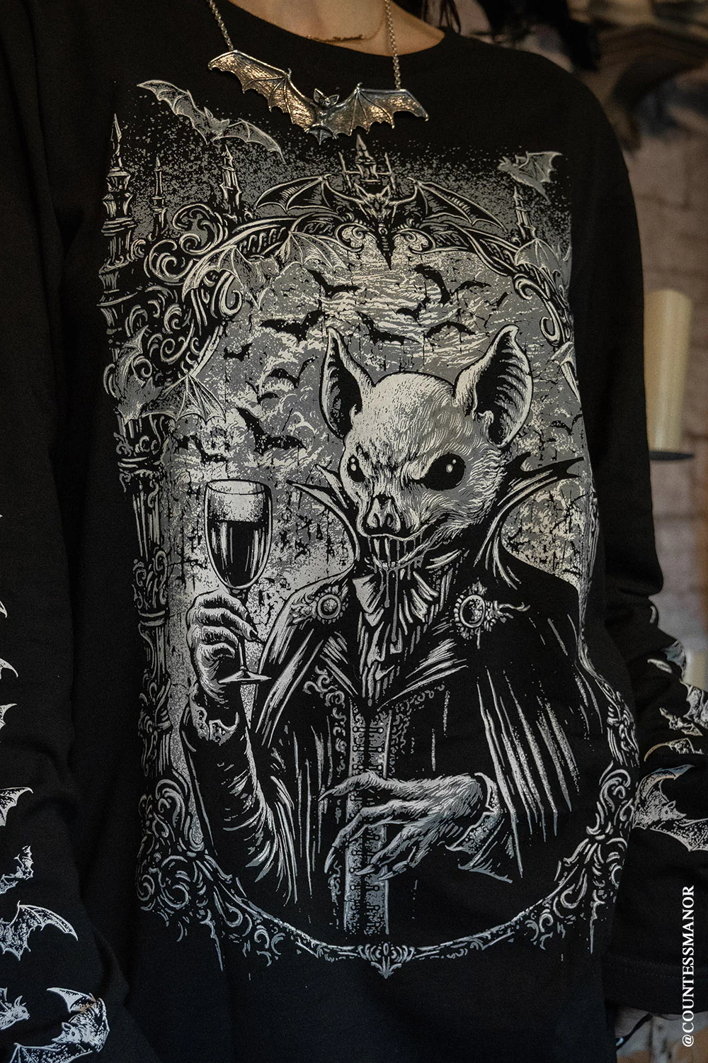 Victorian Vampire Bat T-shirt - Image 10