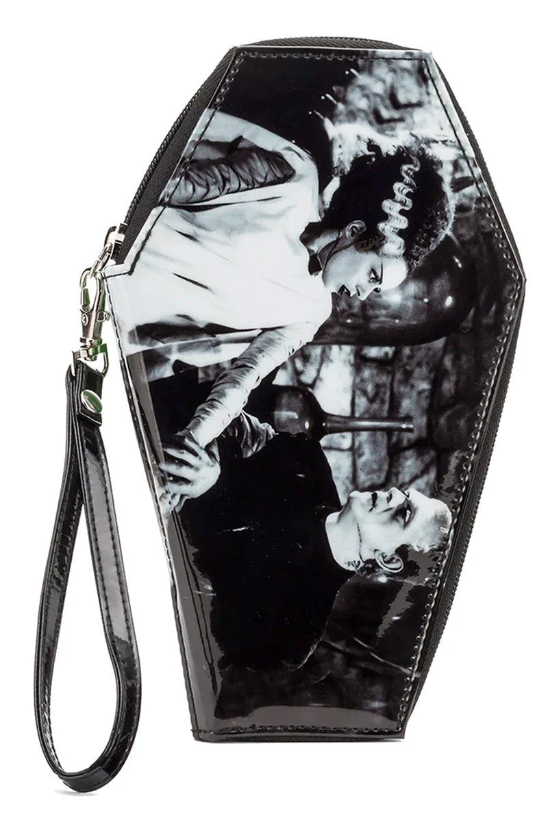 We Belong Dead Frankenstein & Bride Glitter Coffin Wallet - Image 3