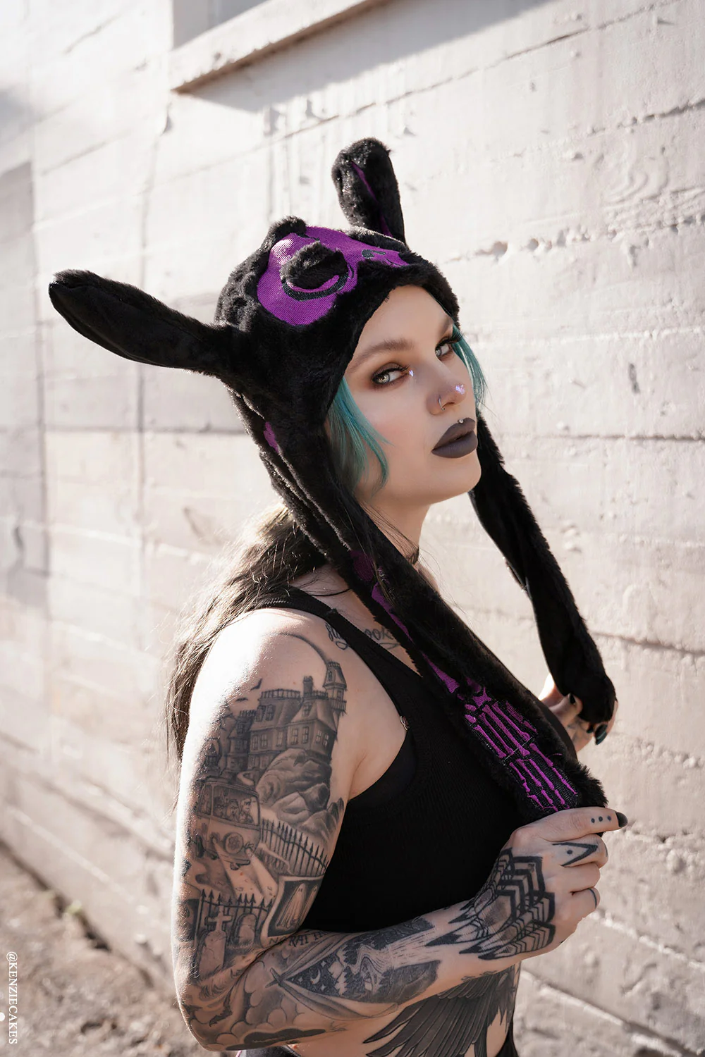 Whatever 21 x VampireFreaks Bone Bunny Hat [PURPLE/BLACK] - Image 4