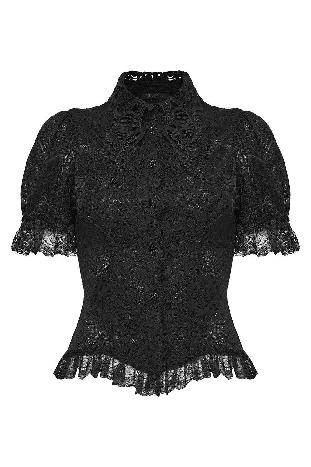 Widow's Lace Puff Sleeve Top - Image 3