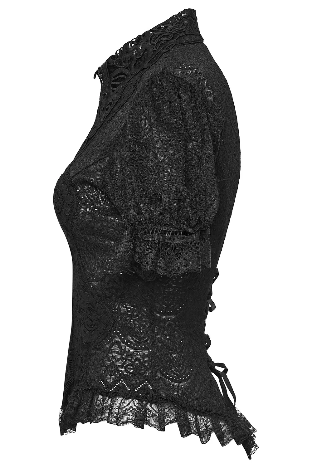 Widow's Lace Puff Sleeve Top - Image 4