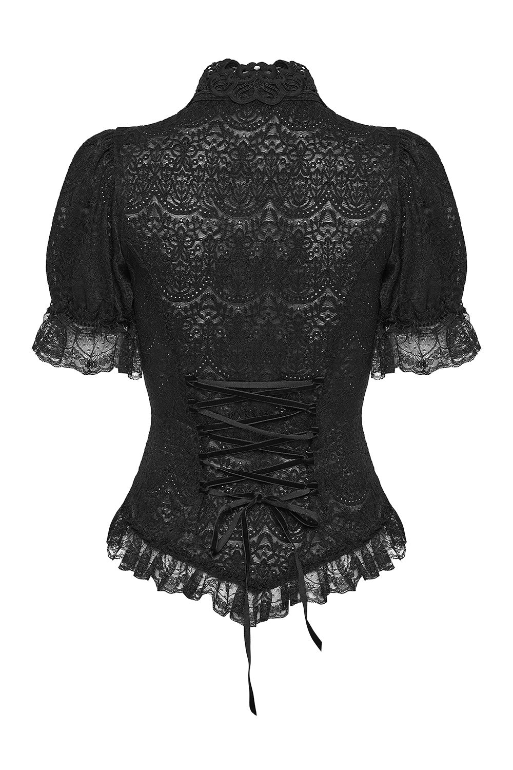 Widow's Lace Puff Sleeve Top - Image 5
