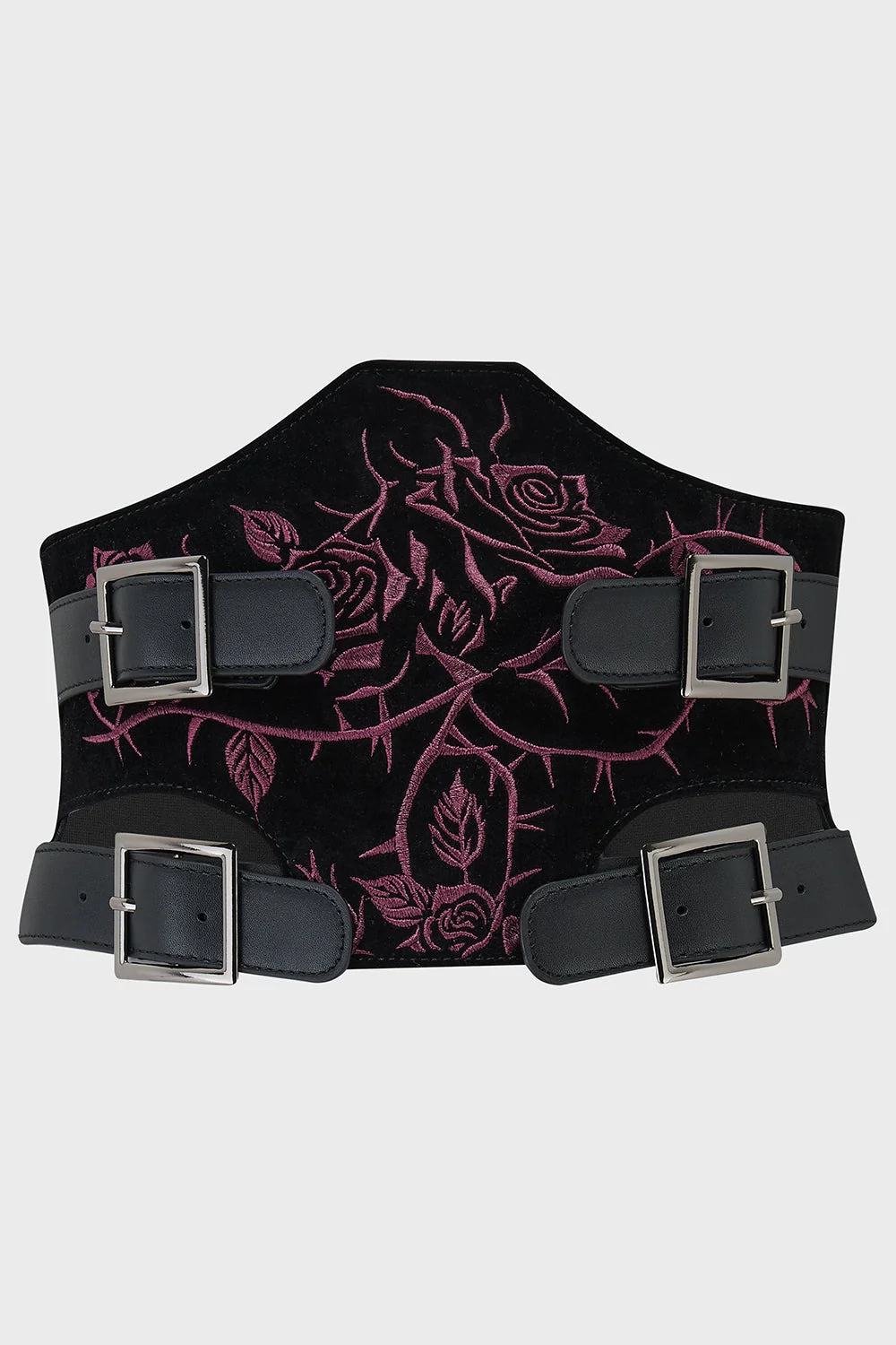 Wilted Petals Underbust Belt [Black/Purple] - Image 3