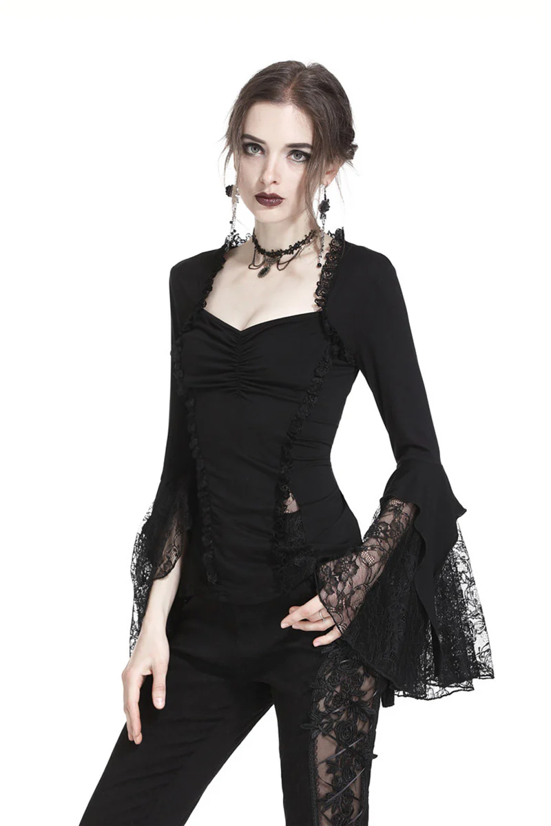 Witching Hour Lace Bell Sleeve Top - Image 3