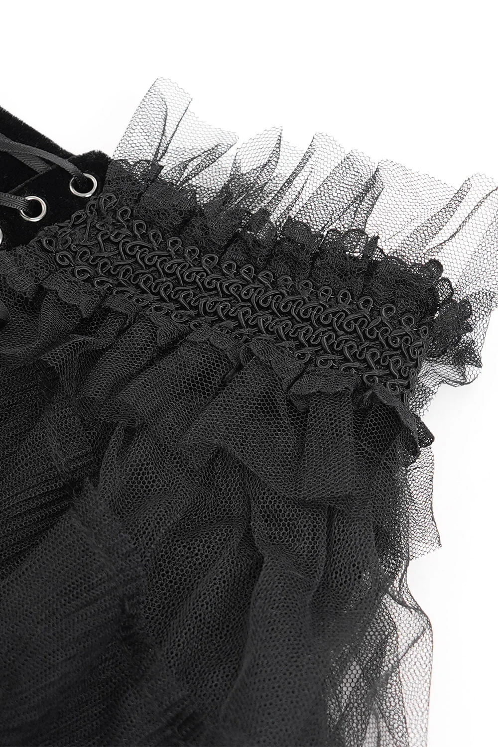 Wither Lace-Up Shorts with Layered Mesh Train - Image 10