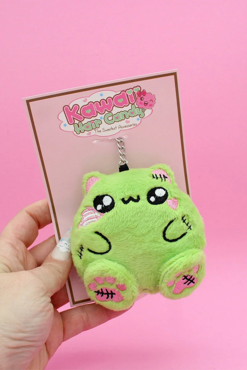 Zombie Fat Cat Plush Bag Keychain - Image 2