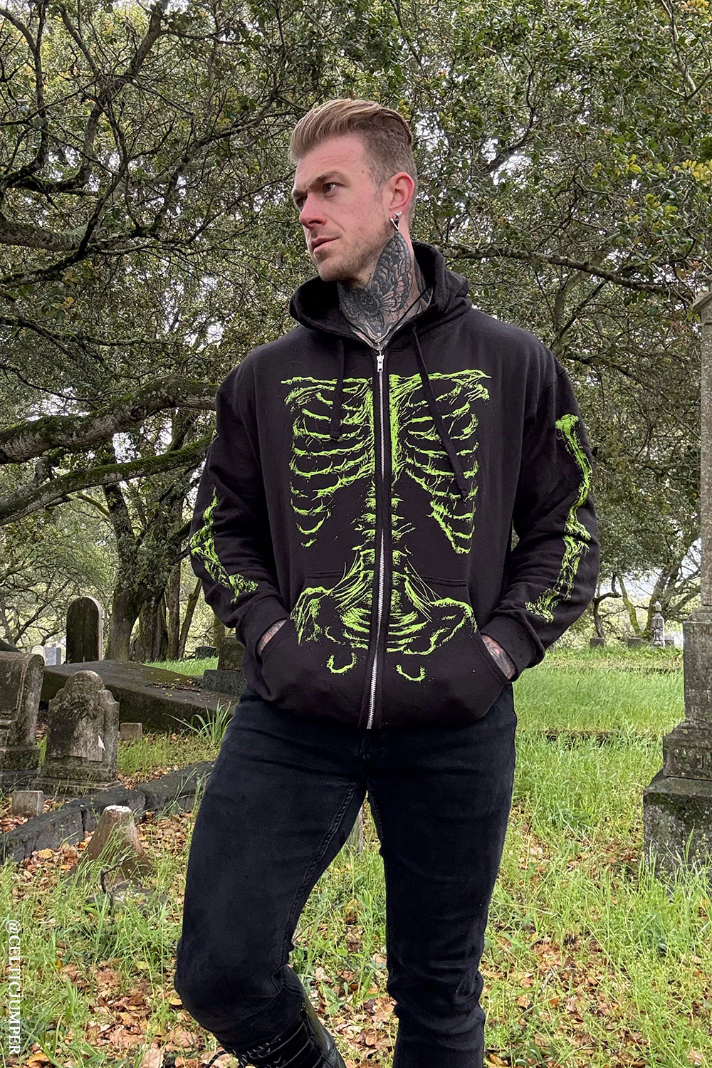 Zombie Rot Skeleton Hoodie [Monster Green] - Image 10