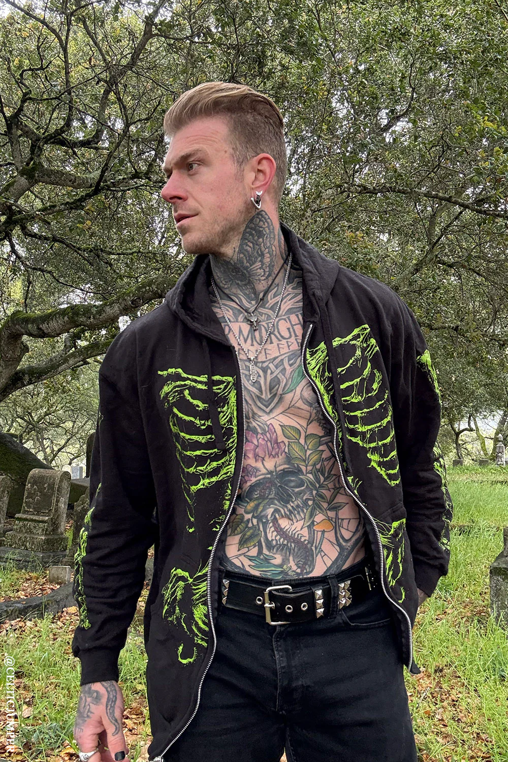 Zombie Rot Skeleton Hoodie [Monster Green] - Image 14