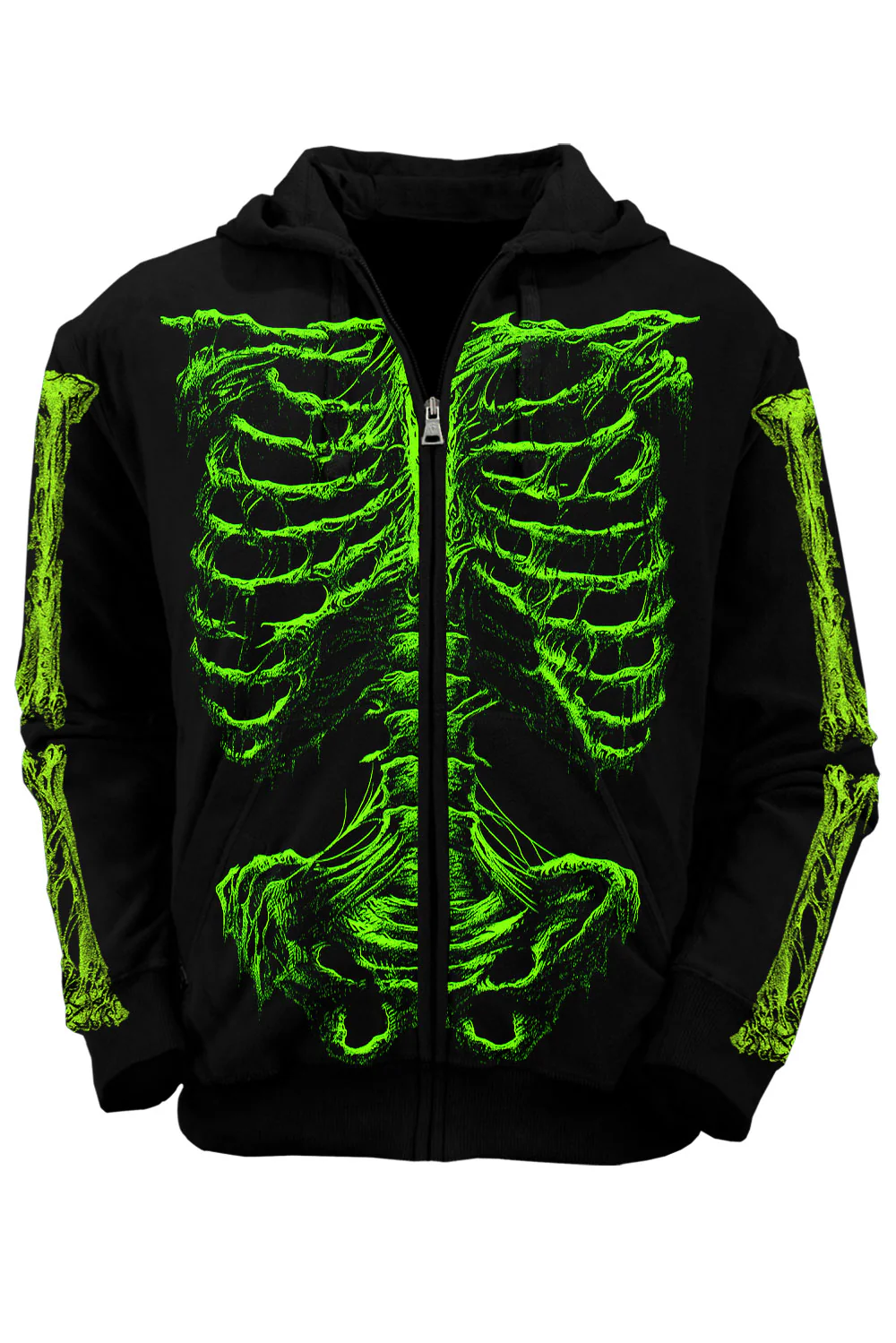 Zombie Rot Skeleton Hoodie [Monster Green] - Image 3