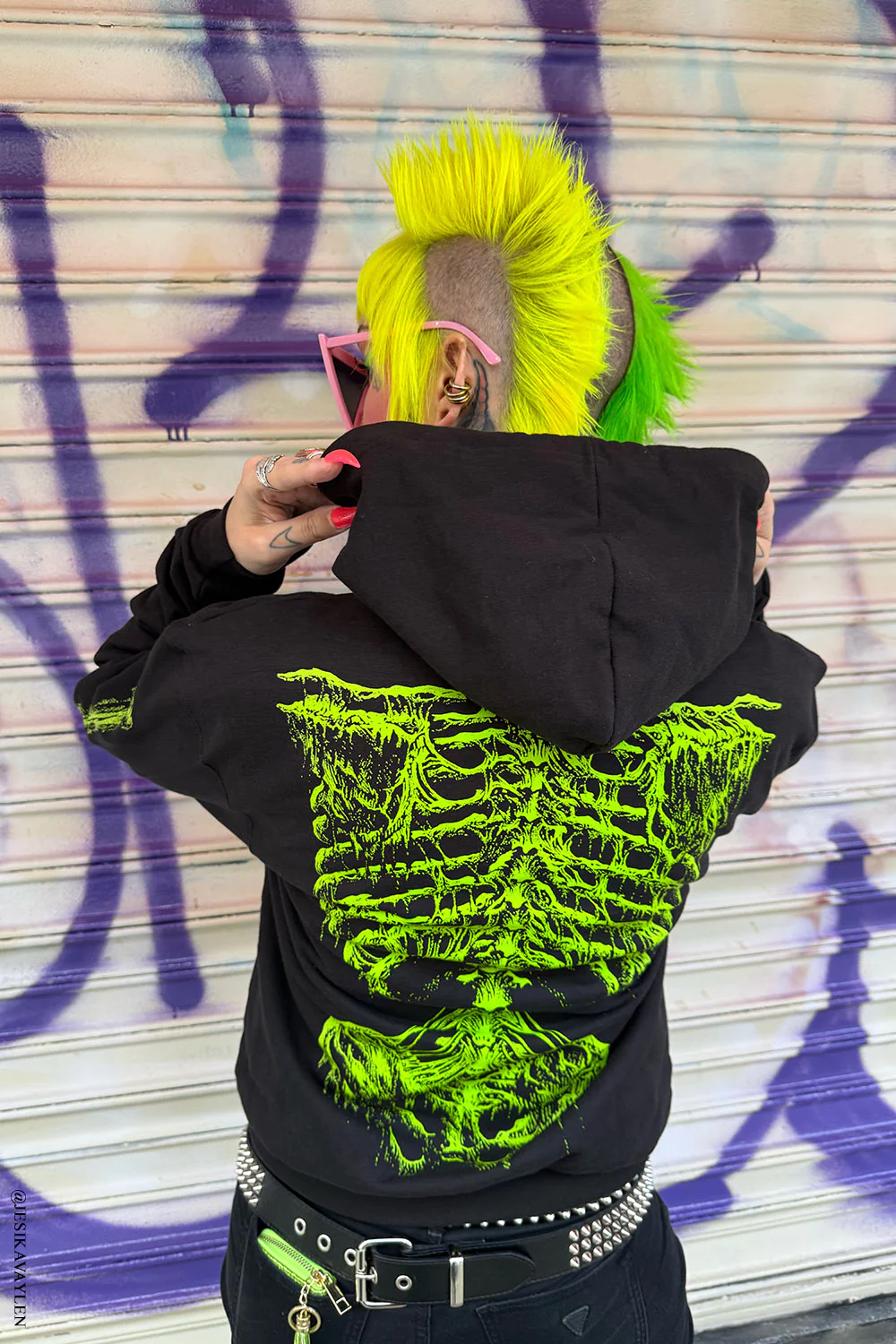 Zombie Rot Skeleton Hoodie [Monster Green] - Image 5