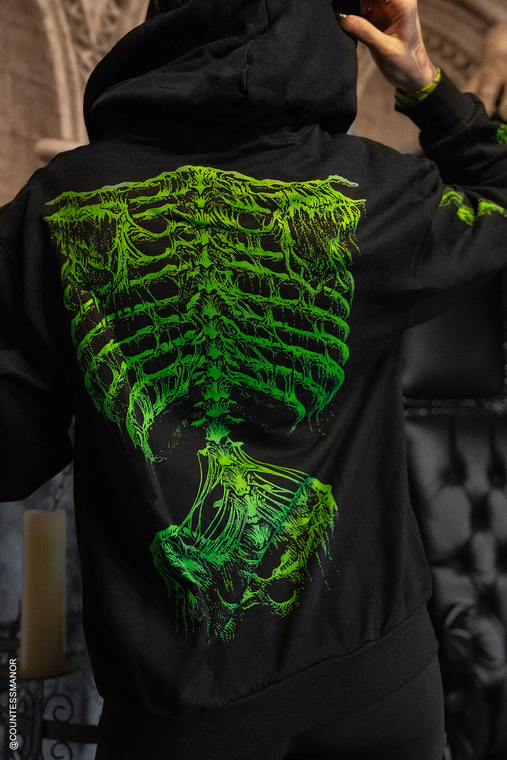 Zombie Rot Skeleton Hoodie [Monster Green] - Image 8