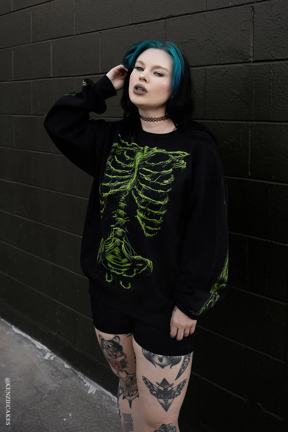 Zombie Rot Skeleton Sweatshirt [Monster Green] - Image 11
