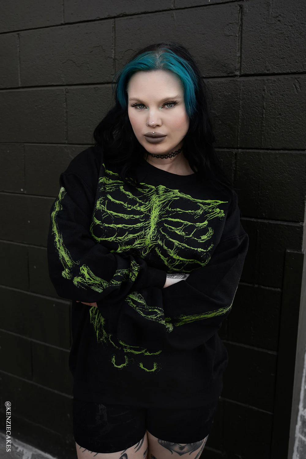 Zombie Rot Skeleton Sweatshirt [Monster Green] - Image 12