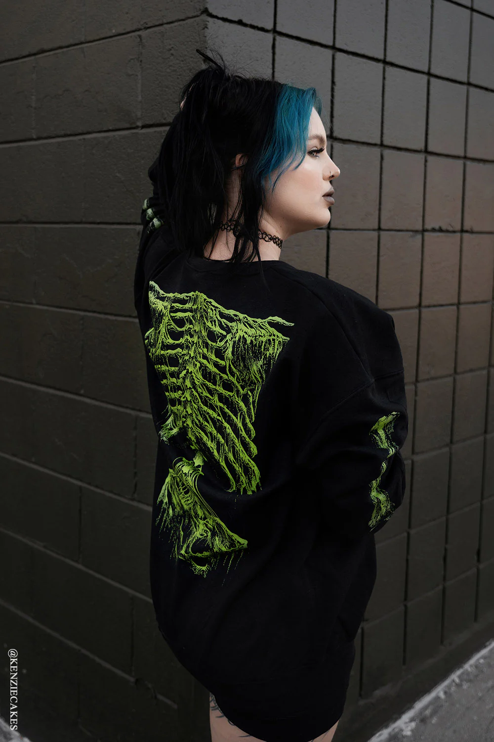 Zombie Rot Skeleton Sweatshirt [Monster Green] - Image 6